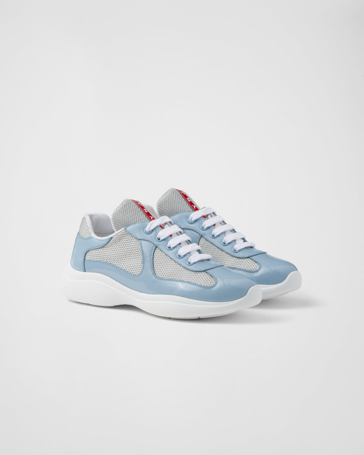 Prada America's Cup Biker Fabric Sneakers Light Blue — pair