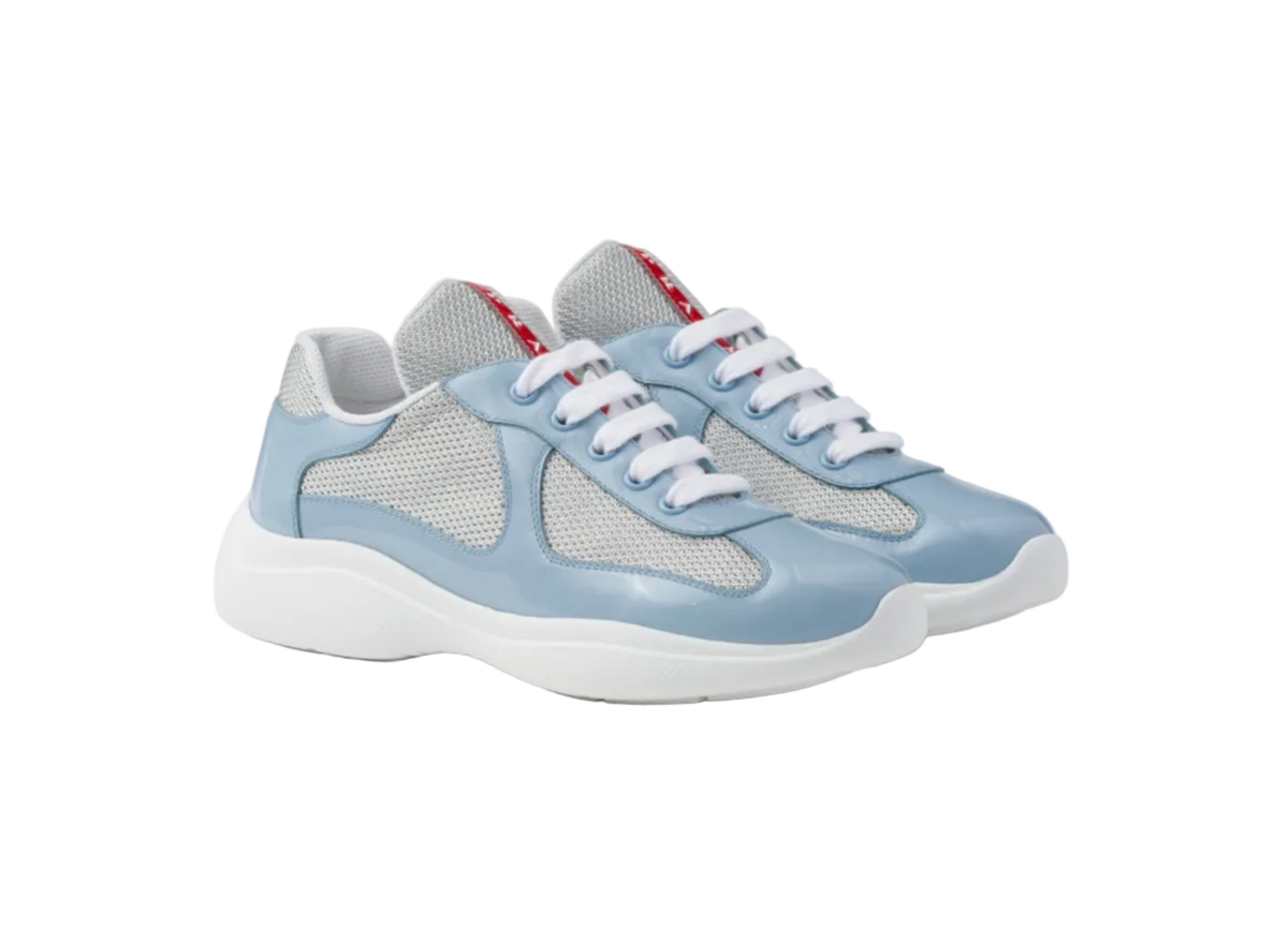 Prada America's Cup Biker Fabric Sneakers Light Blue — Men's