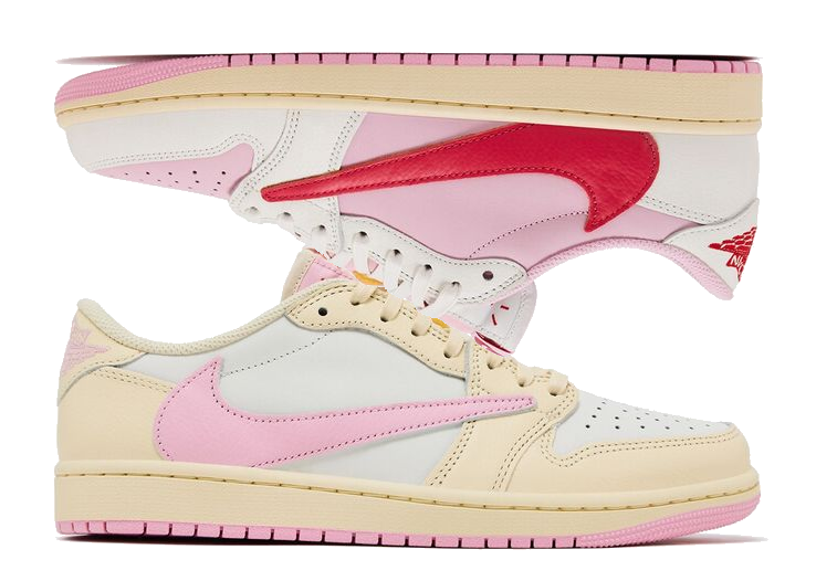 🎟️🎟️ RAFFLE ENTRY – BOTH Travis Scott AJ1 Low Pairs (Shy Pink + Sail Tropical Pink)