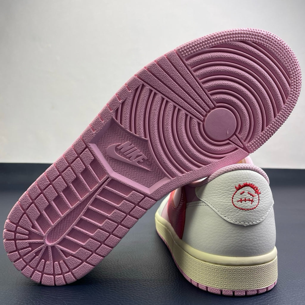 Travis Scott Air Jordan 1 Low Sail Tropical Pink IQ7604-101 Women's Sneakers