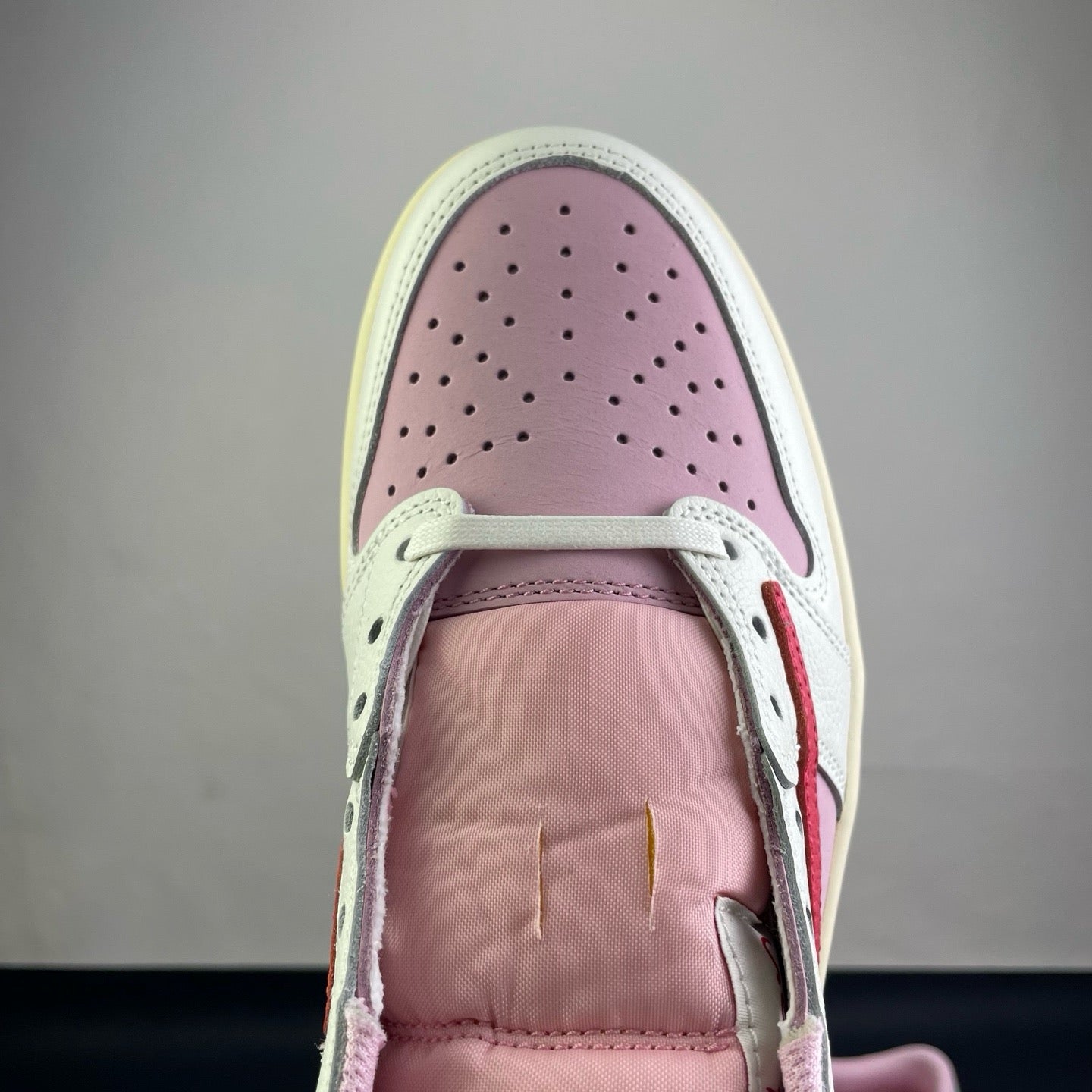 Travis Scott Air Jordan 1 Low Sail Tropical Pink IQ7604-101 Women's Sneakers