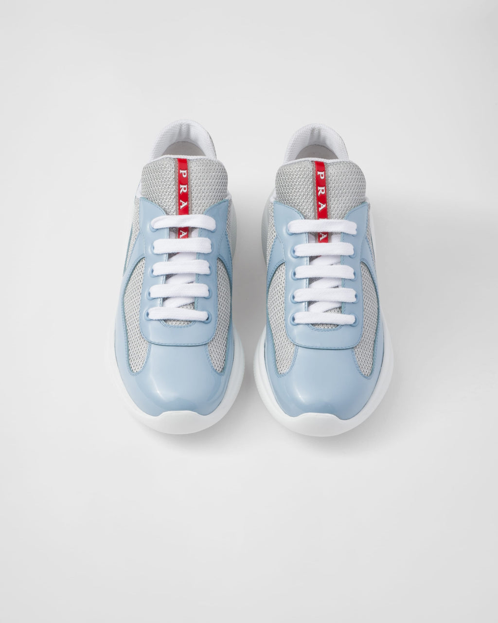 Prada America's Cup Biker Fabric Sneakers Light Blue — view 3