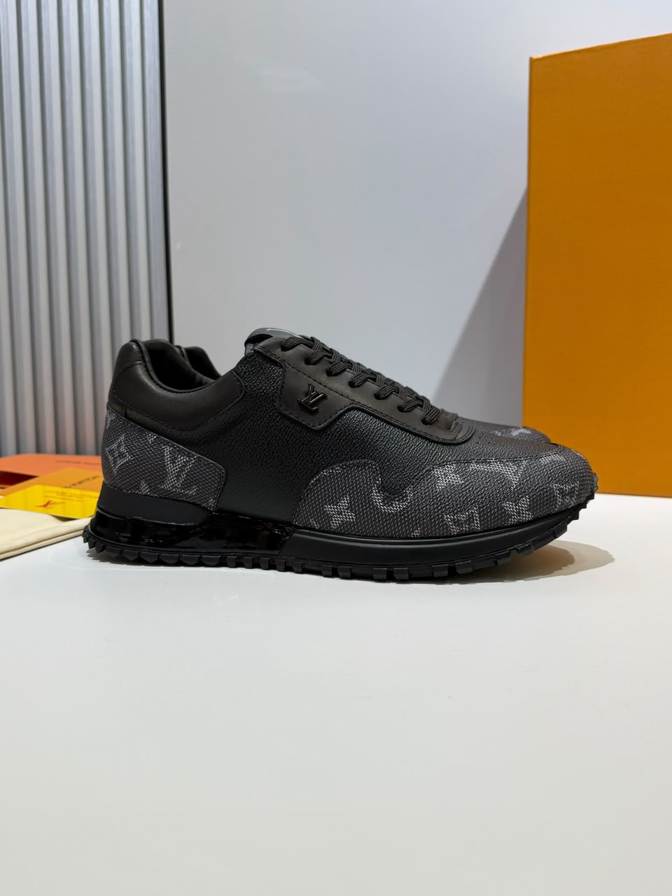 Louis Vuitton Run Away Sneaker – Black Monogram Grained Leather