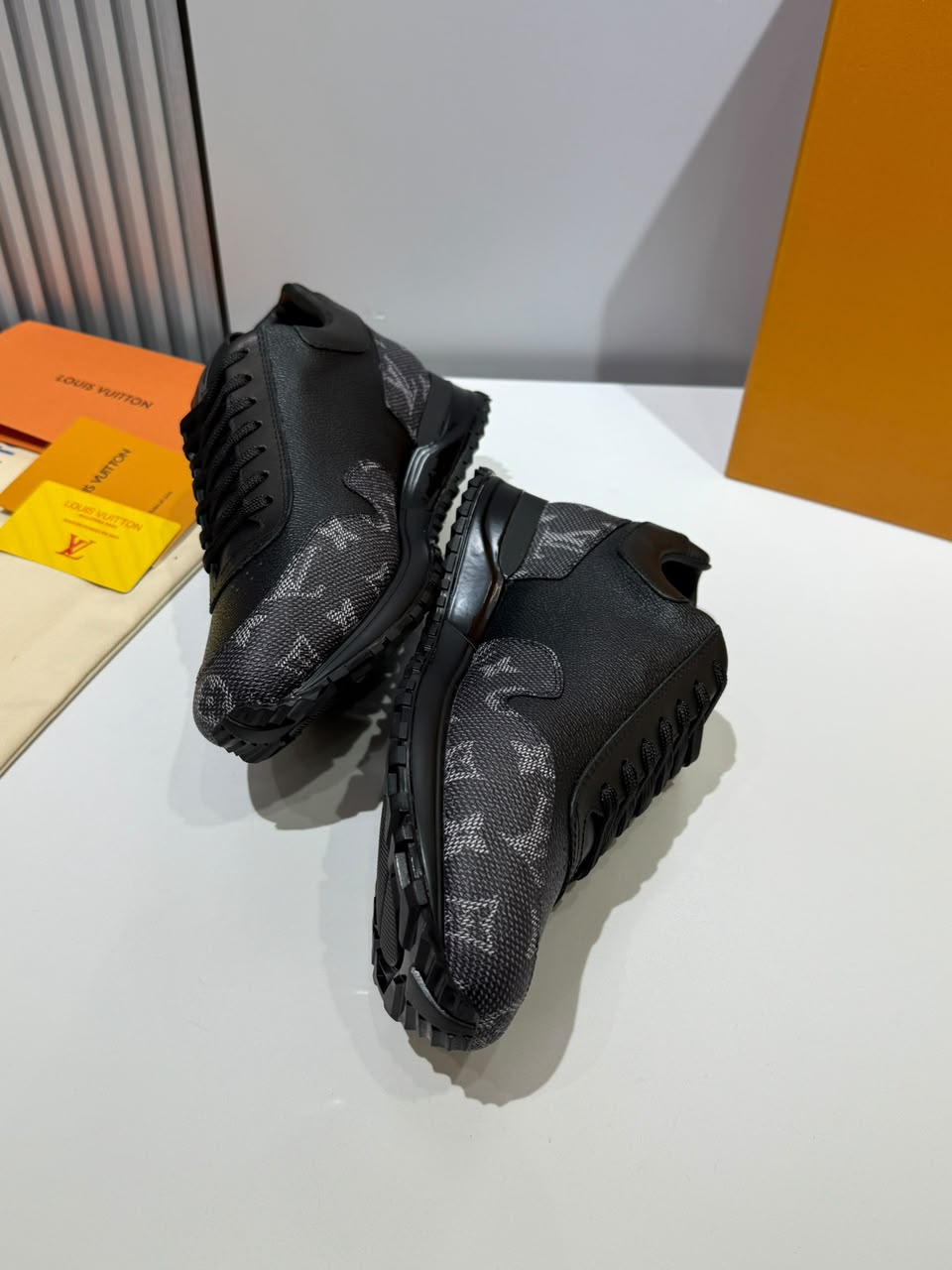 Louis Vuitton Run Away Sneaker – Black Monogram Grained Leather