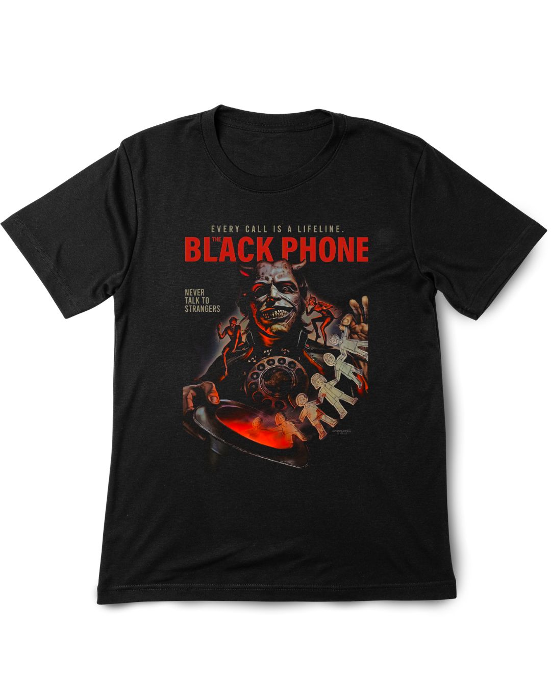 Black Phone Vintage Printed Tee Shirts