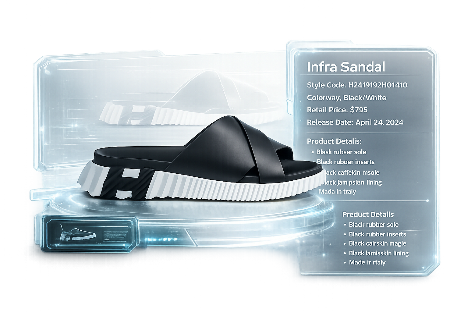 Hermes Infra Premium Sandal Black