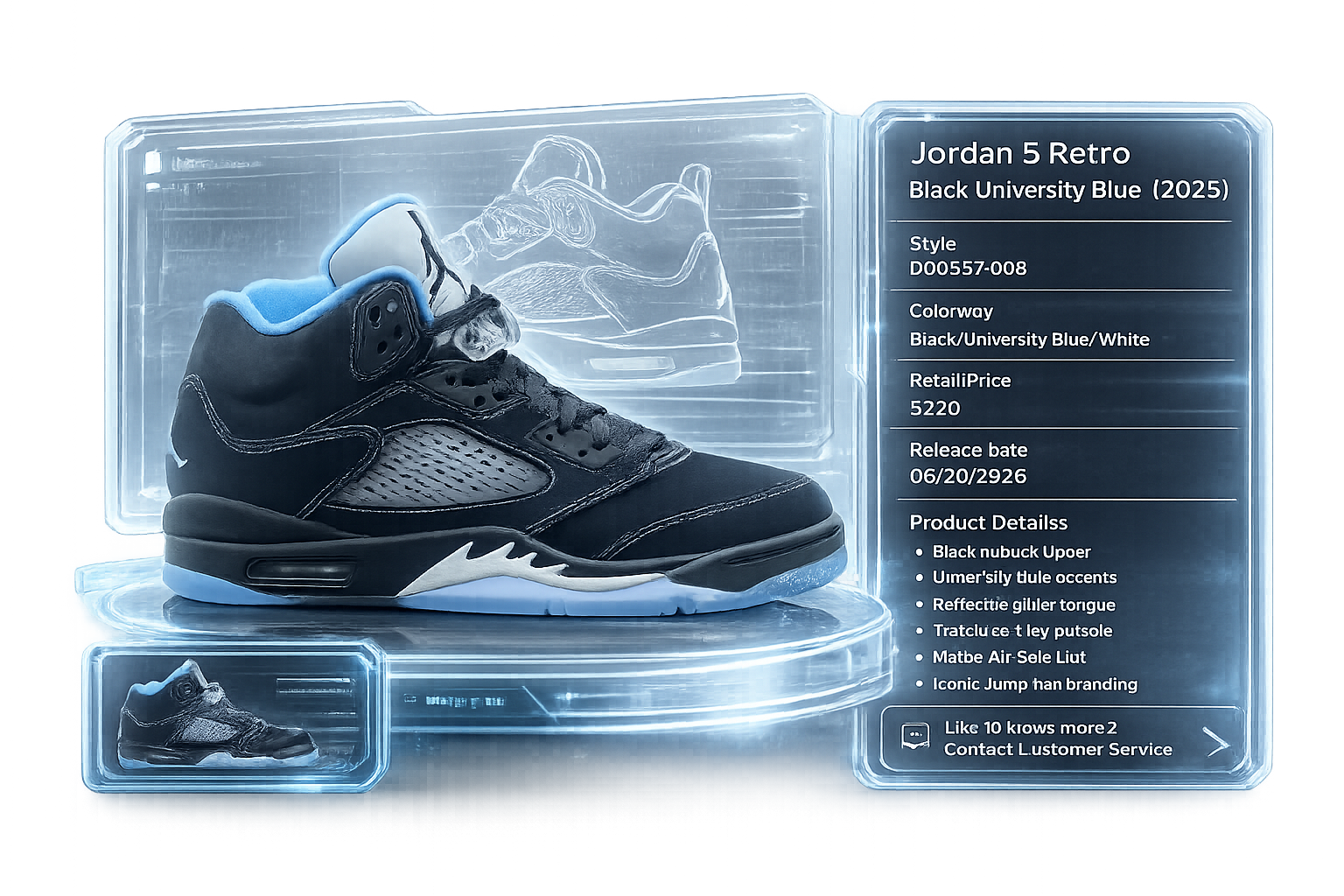 Air Jordan 5 Black University Blue - possible pull