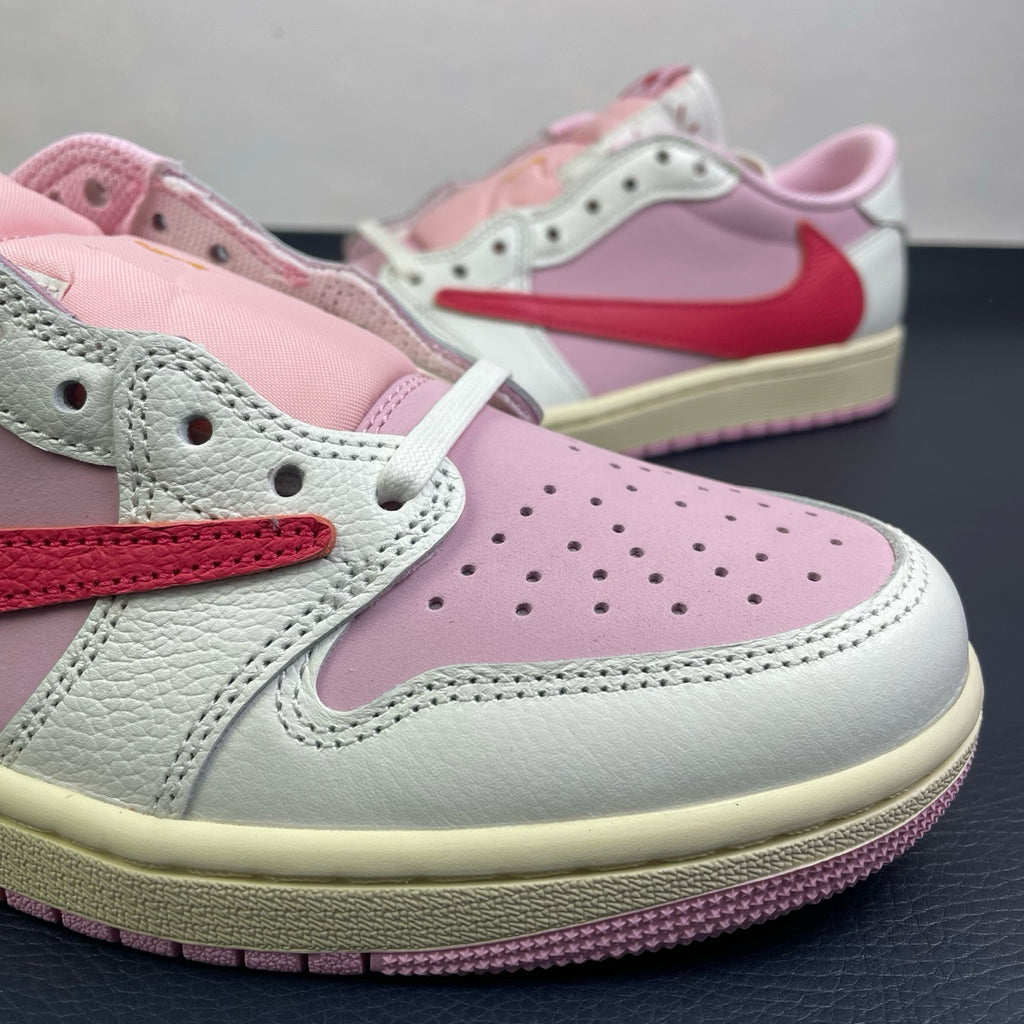 Travis Scott Air Jordan 1 Low Sail Tropical Pink IQ7604-101 Women's Sneakers
