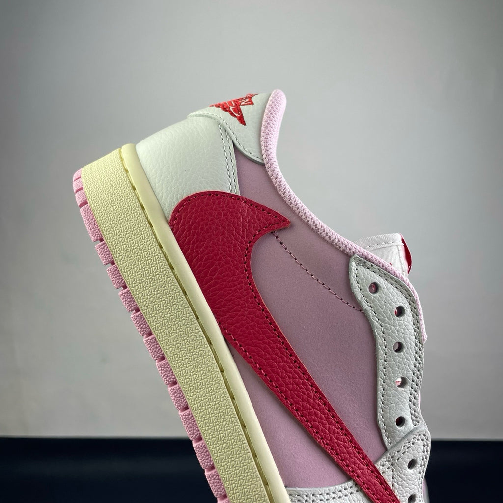 Travis Scott Air Jordan 1 Low Sail Tropical Pink IQ7604-101 Women's Sneakers