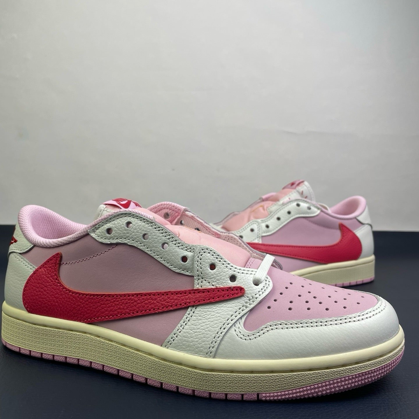 Travis Scott Air Jordan 1 Low Sail Tropical Pink IQ7604-101 Women's Sneakers
