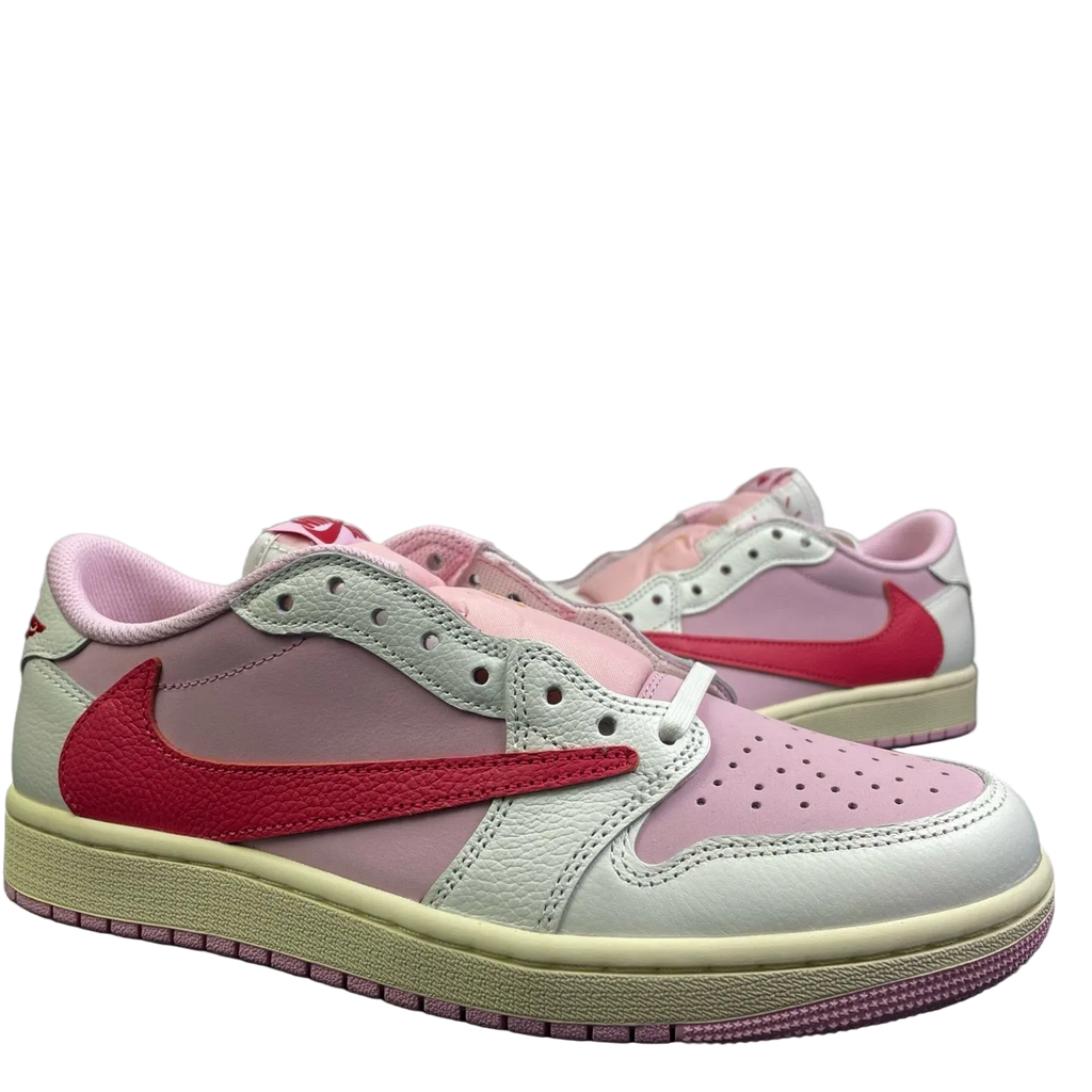 Travis Scott Air Jordan 1 Low Sail Tropical Pink IQ7604-101 Women's Sneakers