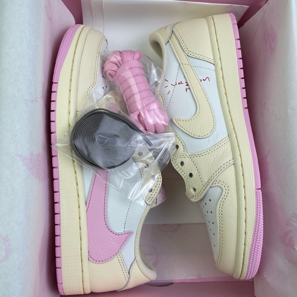 Travis Scott Air Jordan 1 Low Shy Pink IQ7604-100 Women's Sneakers
