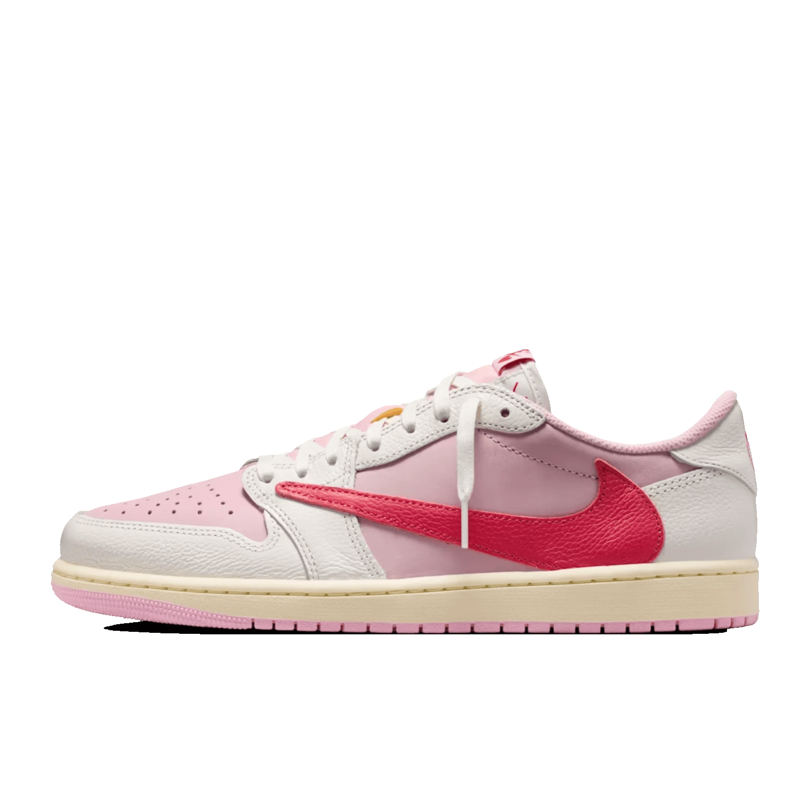 Travis Scott Air Jordan 1 Low Sail Tropical Pink IQ7604-101 Unisex Sneakers