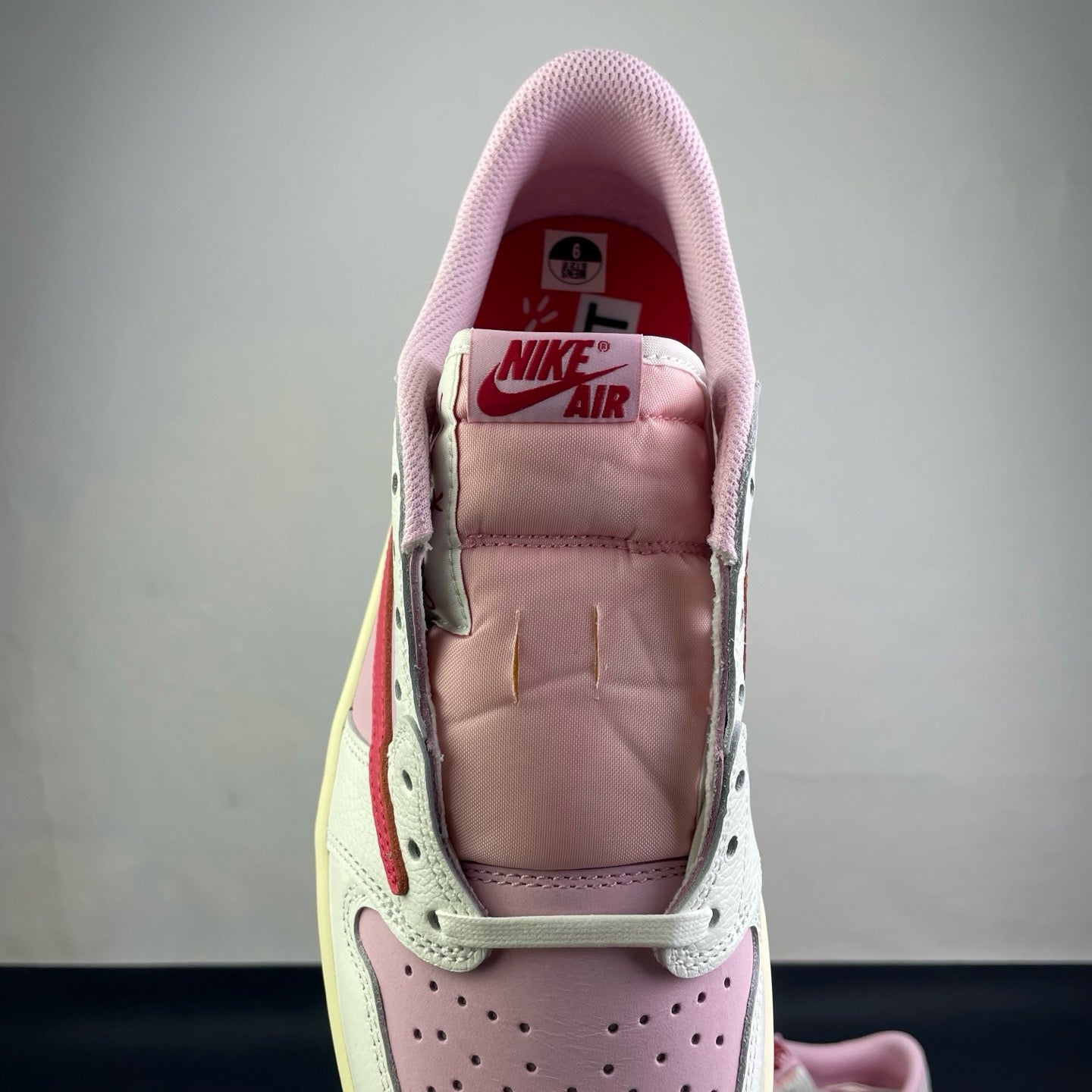 Travis Scott Air Jordan 1 Low Sail Tropical Pink IQ7604-101 Women's Sneakers