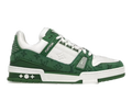 Louis Vuitton Trainer Green Monogram Denim White
