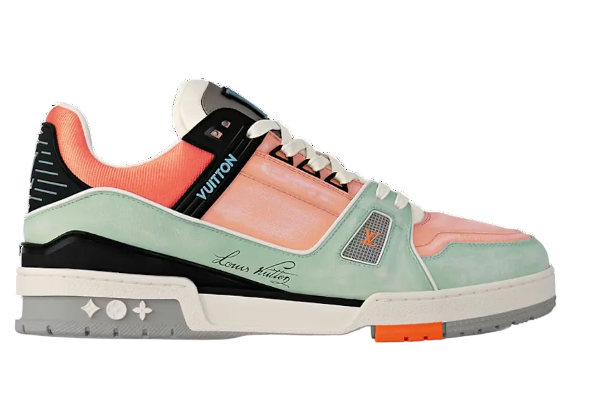 Louis Vuitton LV Trainer Orange Teal Vintage